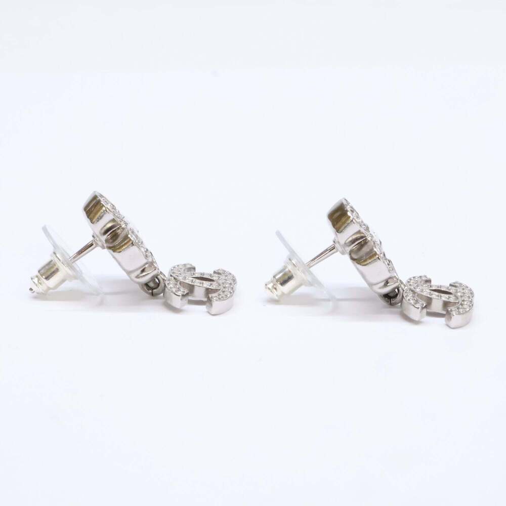 CHANEL Silver Logo Earrings - Picture 4 of 8